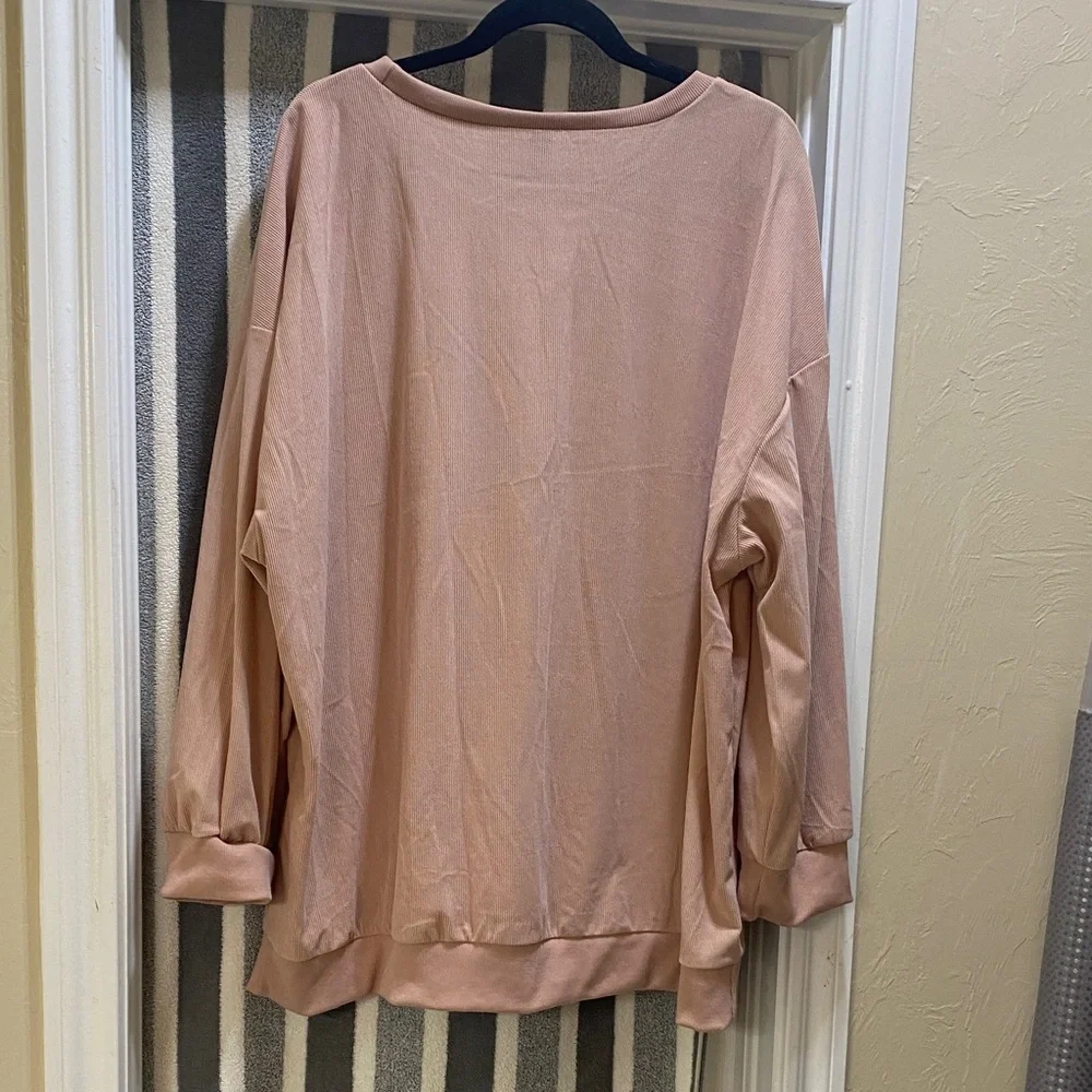 SHEIN Blush Ribbed Top - Picture 3 of 3